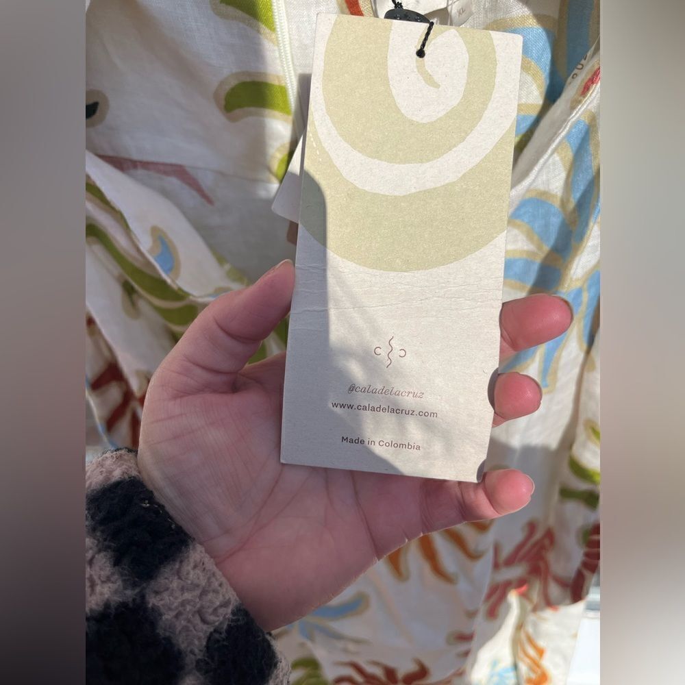 Cala de la Cruz 100% Linen Sunburst Midi Dress - Picture 10 of 14